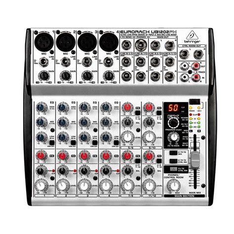 Mesa De Som Mixer Canais Eurorack Ub Fx Prata Behringer Em