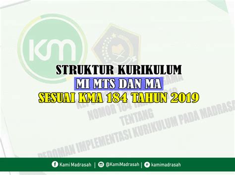 Struktur Kurikulum Mi Mts Dan Ma Kma Terbaru Kami Madrasah