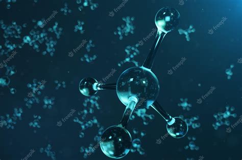 Estrutura Da Molécula De Ilustração 3d Formação Médica Científica Com átomos E Moléculas Fundo