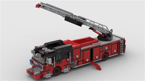 Lego Moc Lego Aerial Ft Ladder Fire Apparatus By Fataltrainbuilds