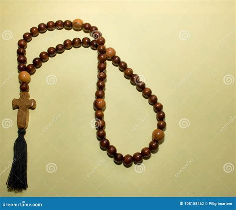 Christian Rosary, Beads. Paternoster, Shiny Brown Stock Photo - Image ...