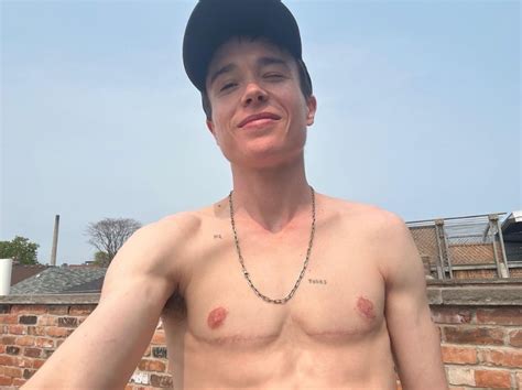 Elliot Page publica una foto sin camiseta para mostrar su increíble