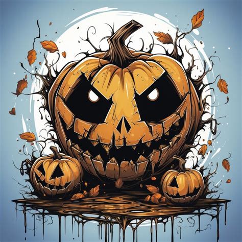 Premium Ai Image Halloween Pumpkin Head Jack Lantern On Wooden Background