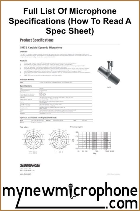 Full List Of Microphone Specifications How To Read A Spec Sheet