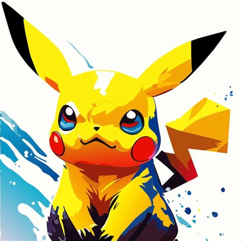 Premium Vector Watercolor Pikachu Vector Illustration