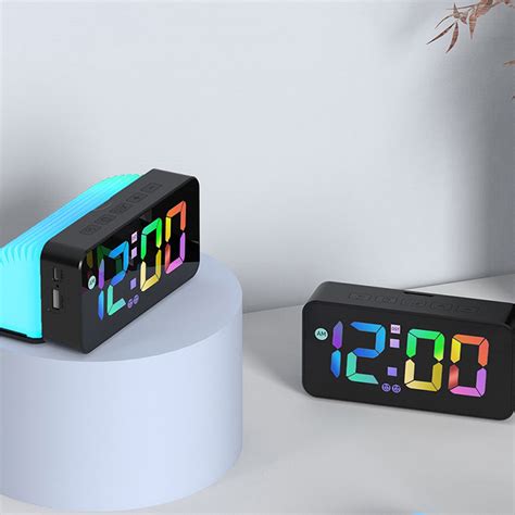 reloj despertador inteligente  pantalla led rgb control de sonido