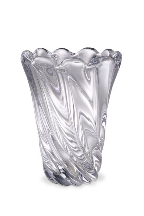 Clear Swirling Hand Blown Glass Vase Eichholtz Contessa S Oroa