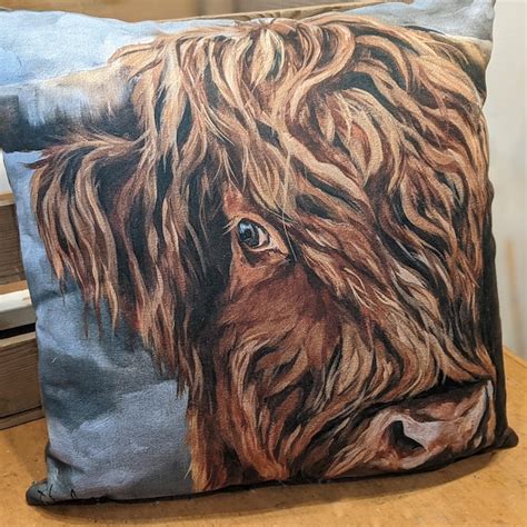 Highland Cow Cushion Etsy Uk