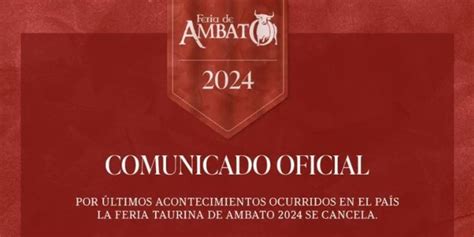 Cancelan Feria De Ambato Titansports