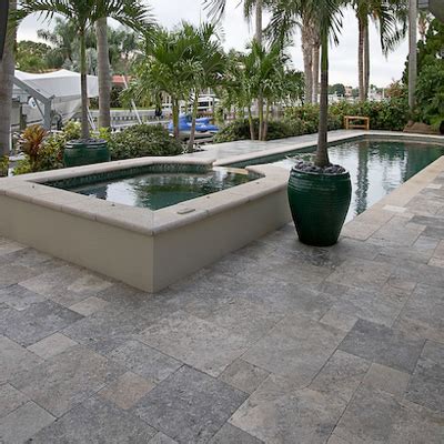 Silver Travertine French Pattern Pavers Stonelocator