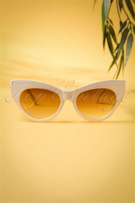 50s Ida Retro Sunglasses In Cream