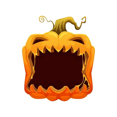 Halloween frame with cartoon pumpkin opened mouth 12851096 Vector Art at Vecteezy