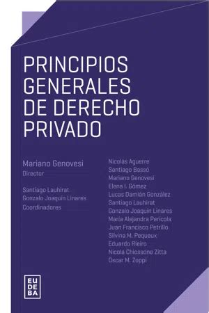 Pdf Principios Generales De Derecho Privado De Luis Mariano Genovesi