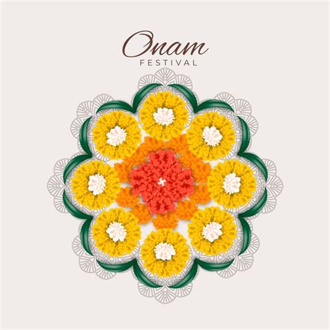 Realistic onam floral decoration | Free Vector