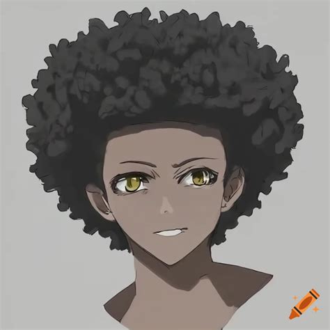 Anime Character With A Stylish Afro Hairstyle