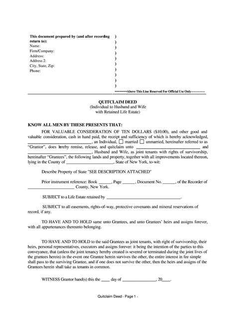 Quitclaim Deed Ny Fill Out And Sign Online Dochub