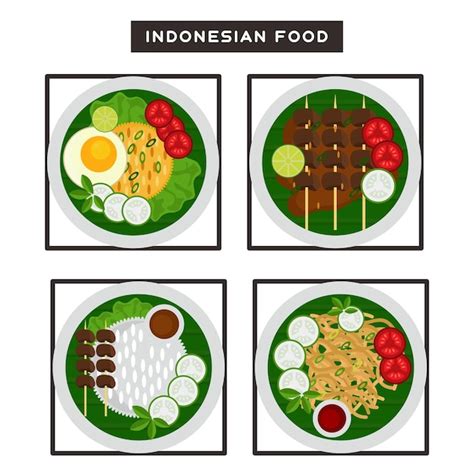 Premium Vector Indonesian Food Vector Illustrations Vectors