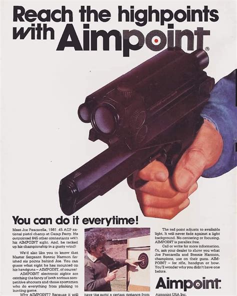 Vintage Aimpoint Ad Showing The 3rd Gen Aimpoint Eletronic Reddot From