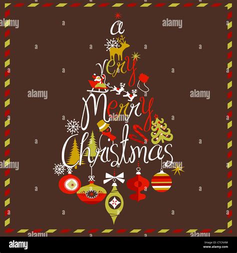 'A Very Merry Christmas' tree design Stock Photo - Alamy