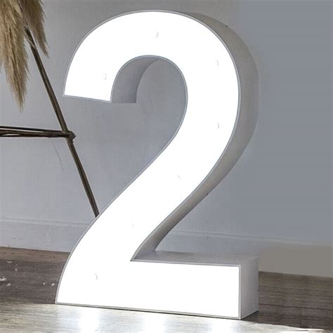 Number 2 Light up Number freestanding for 2nd Birthday | Styled Event Hire