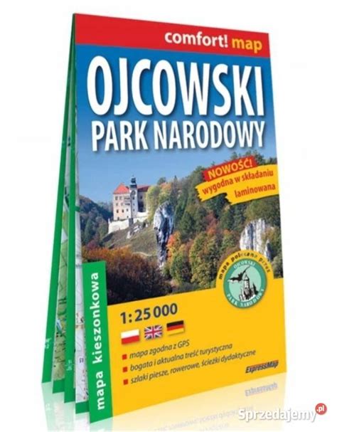 Ojcowski Park Narodowy laminowana mapa turystyczna Kraków Sprzedajemy pl