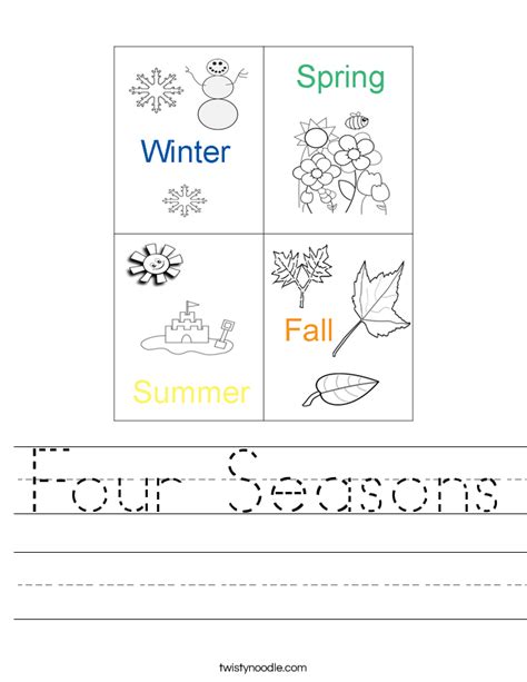 Four Seasons Worksheet Twisty Noodle