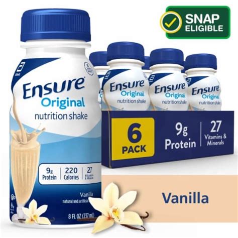 Ensure Original Vanilla Ready To Drink Nutrition Shakes 6 Pk 8 Fl