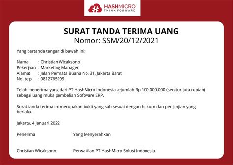 Contoh Surat Tanda Terima Barang Serta Pengertian Dan Fungsi