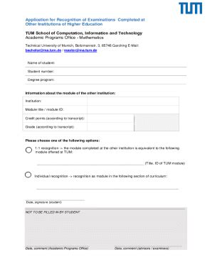 Fillable Online Form Recognition Of Examinations Fax Email Print