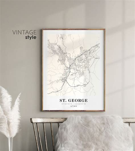 St. George Utah UT Map St. George City Map St. George Print - Etsy