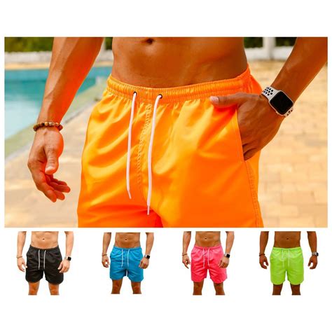 Swim Short Praia Bermuda Confort Vel Para Dia A Dia Colorido Masculino