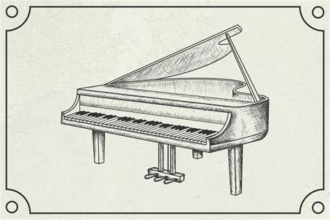 Hand Drawn Grand Piano Vector Illustration 126134