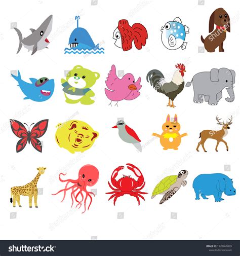 20 Types Animals That Live Water 스톡 벡터(로열티 프리) 1320861869 | Shutterstock