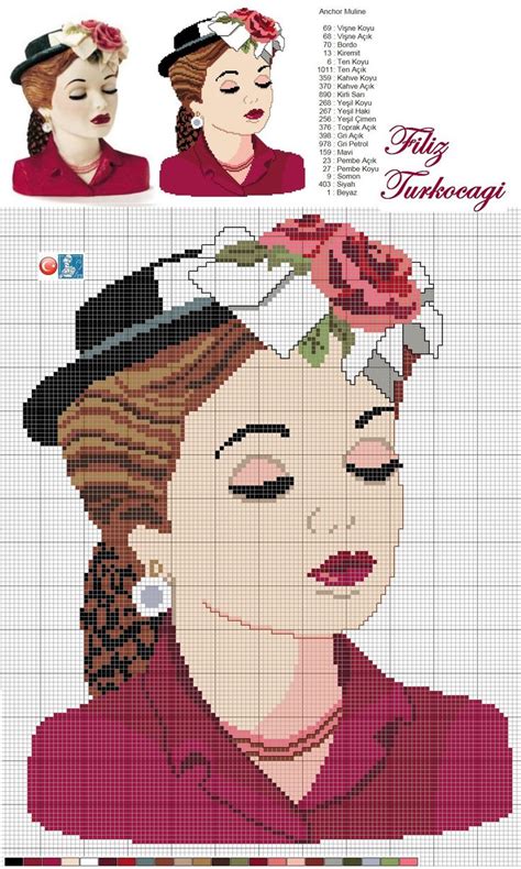 Pin af Janeth på FILIZ FILIZ | Broderi, Korssting, Mønstre