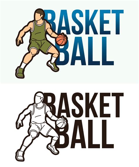 Basketball Font With Sport Player 3529137 Vector Art At Vecteezy