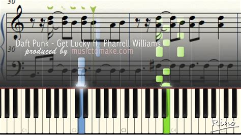 Daft Punk Get Lucky Music Sheets Piano Tutorial Youtube