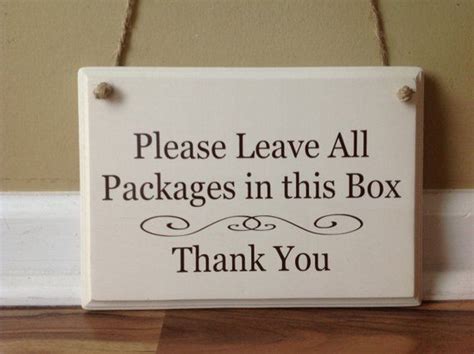 Please Leave All Packages In This Box Thank You Wooden Sign Custom