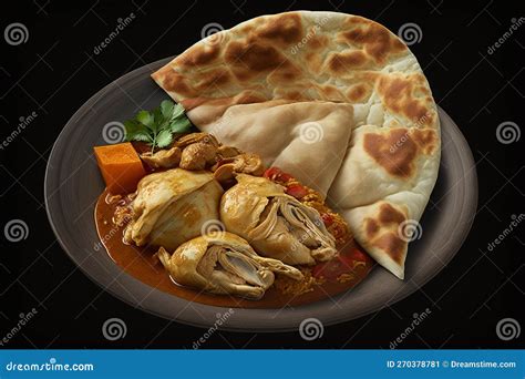 View Of Roti Canai And Chicken Curry. Roti Canai And Chicken Curry Is A ...