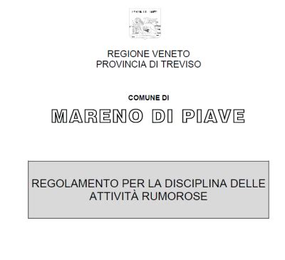 Comune Di Mareno Di Piave Regolamento Per La Disciplina Delle