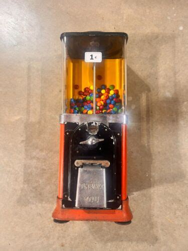 1950 S OR 1960 S Vending RED AND BLACK Penny Gumball Machine EBay