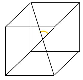 Find the angle between the diagonals of a cube. | Quizlet