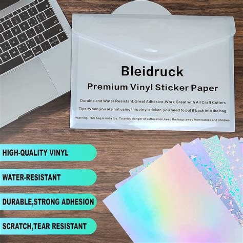 Bleidruck 36 hojas de papel holográfico impermeable tamaño A4 hojas