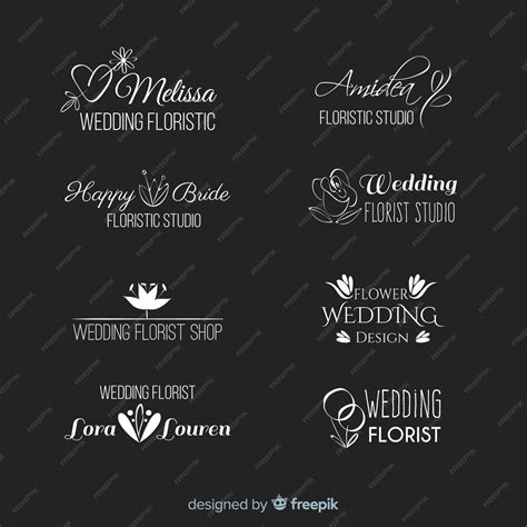 Free Vector Beautiful And Elegant Logo Or Logotype Set For Wedding Or