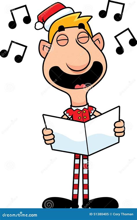 Cartoon Christmas Elf Caroling Stock Vector Image 51380405