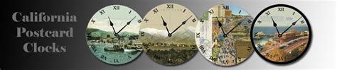 California Clocks - Designed from Vintage California Postcards