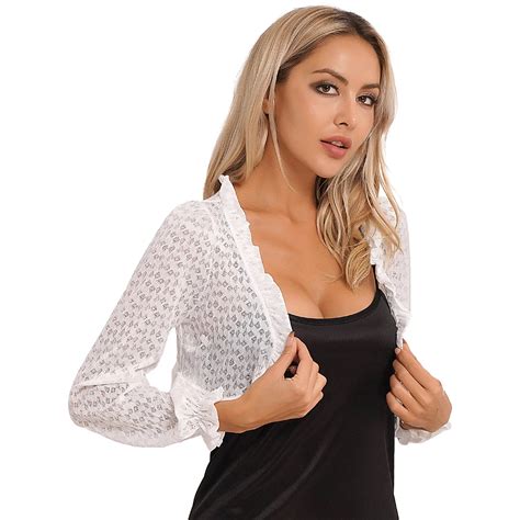 Elegant Women Design Thin Breathable Bolero Cardigans Sexy Frilly