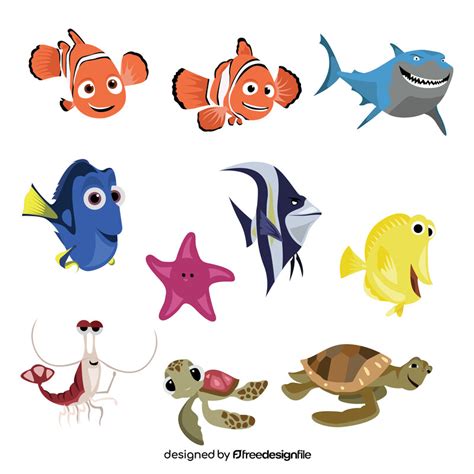 Finding Nemo Cartoon Characters Set Vector Free Download – NBKomputer