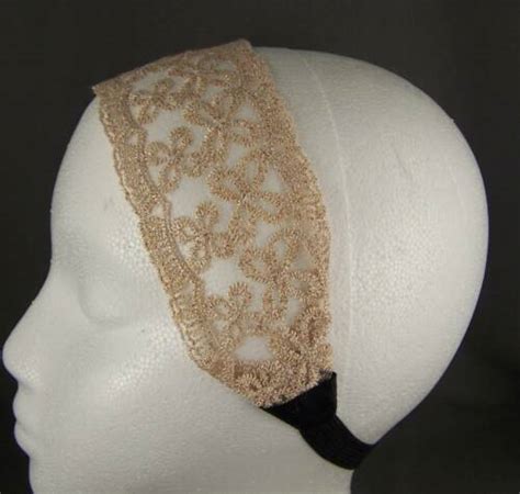 Cream Off White Gold 2 5 Wide Stretch Lace Headband Hair Band