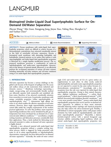 Pdf Bioinspired Under Liquid Dual Superlyophobic Surface For On