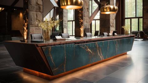 Modern Luxury Hotel Reception Counter Desk With Bell Service Bell